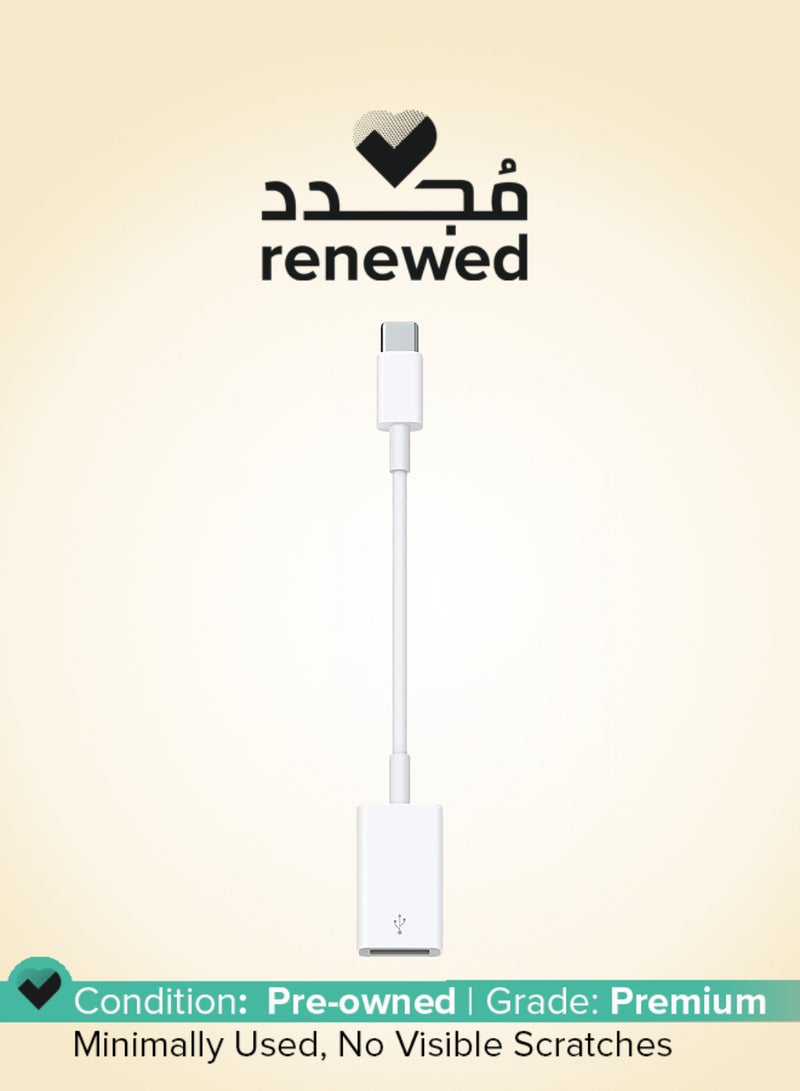 ابل  Renewed - USB-C To USB Adapter - MJ1M2ZE/A white - Image 1