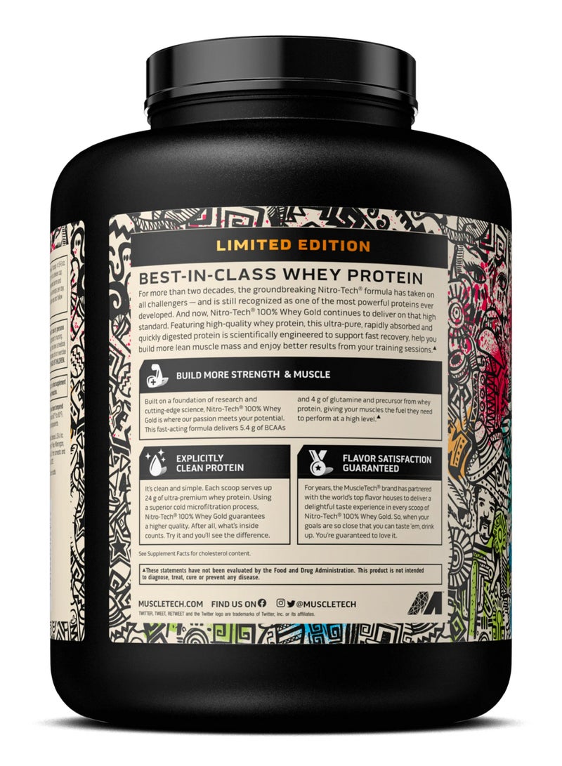 MuscleTech Nitro Tech 100% Whey Gold Ultra-Pure Whey Formula Limited Edition - 24g Protein - 4g Glutamine & Precursor - 5.4g BCAAs - Churros Flavor - Dietary Supplement - Net Wt 5.10 lbs (2.32kg) - Image 3