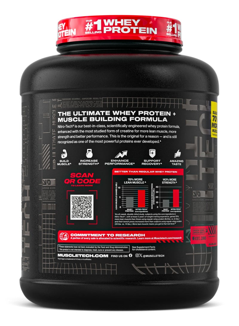 MuscleTech Nitro Tech Ultimate Muscle Building Whey protein - Builds 70% more Muscle - 30g Protein - 3g Creatine - Cookies and Cream Flavor - Dietary Supplement - Nt Wt 4.00 lbs (1.81kg) - Image 3