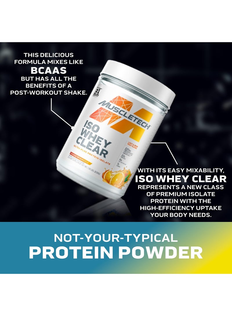 MuscleTech ISO Whey Clear Ultra-Pure Whey Protein Isolate, 22G Protein | 0G Fat | 1G Carbs, Light & Crisp Fruit Flavor | Build Lean Muscle | 220MG Prohydrolase For 20% Better Absorption, Orange Dreamsicle Natural & Artificial Flavors,  Dietary Supplement Net WT. 1.11 LBS. (505G) - Image 4