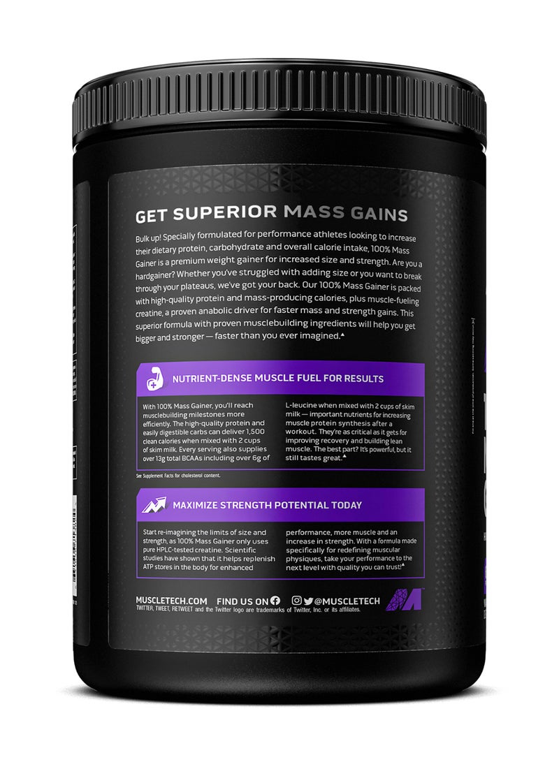 MuscleTech 100% Mass Gainer High-Protein Mass Gainer - 60g Protein - 1,500 Calories - 5g Creatine - 304g Carbs - Vanilla Milkshake Flavor - Dietary Supplement - Net Wt 5.15 lbs (2.33kg) - Image 3