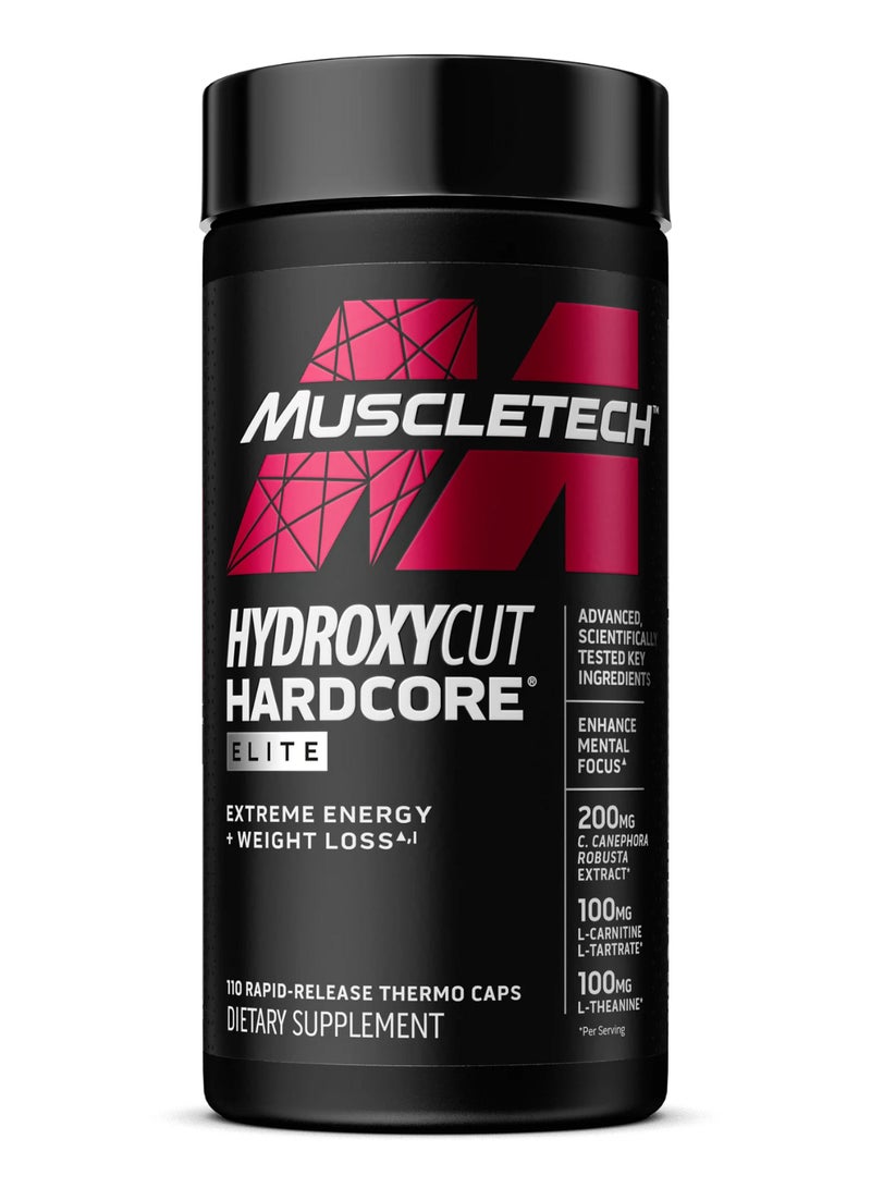 MuscleTech Hydroxycut Hardcore Elite Weight Loss and Energy Supplement with Green Coffee, Coleus Forskohlii & L-Theanine, Thermogenic Fat Burner for Men & Women, 110 Rapid-Release Caps. - Image 1