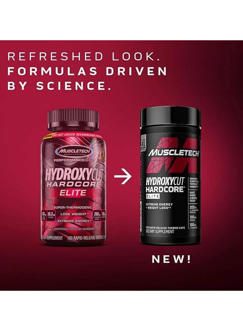 MuscleTech Hydroxycut Hardcore Elite Weight Loss and Energy Supplement with 200mg Green Coffee, 100mg Coleus Forskohlii & 100mg L-Theanine, Thermogenic Fat Burner for Men & Women, 100 Rapid-Release Caps. - Image 4