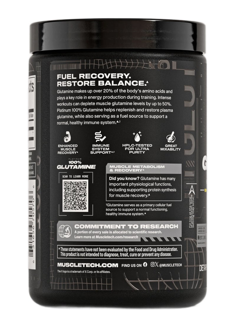 MuscleTech Platinum 100% Glutamine Powder â€“ 5g Glutamine per Serving for Enhanced Muscle Recovery & Post-Workout Support, Unflavored, 60 Servings (300g / 10.58 oz). - Image 3