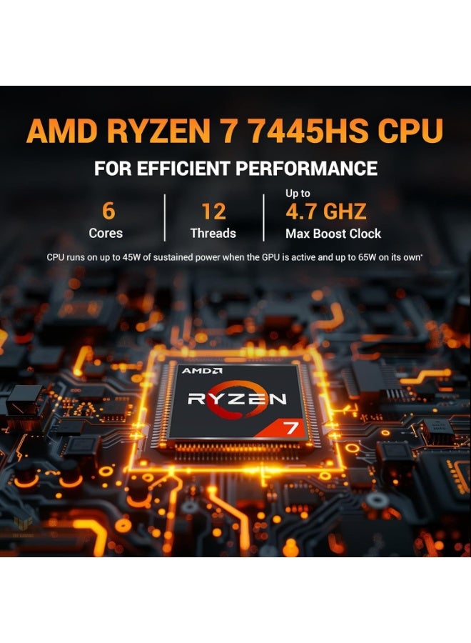 أسوس لابتوب الألعاب TUF A16 مع شاشة WUXGA بحجم 16 بوصة، معالج AMD Ryzen 7 7445HS/ذاكرة RAM سعة 16GB/قرص SSD سعة 2TB/بطاقة رسومات NVIDIA Geforce RTX 4050 بسعة 8GB/نظام Windows 11 Home - Image 2