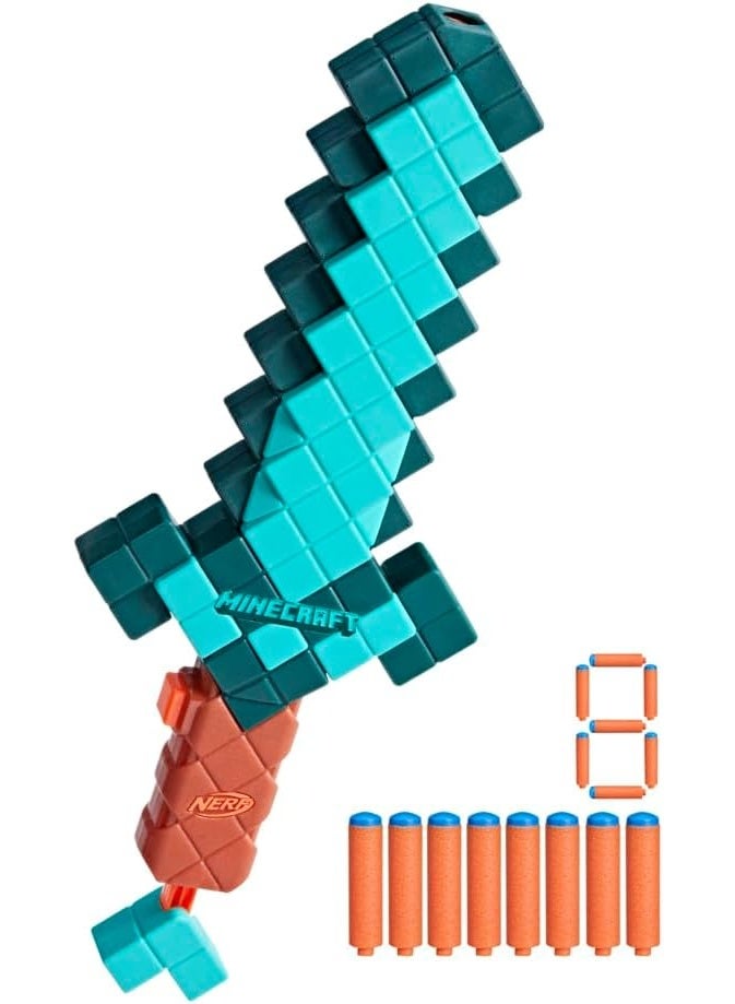 Nerf Minecraft Sword Dart Blaster, Pull Back Priming, Foam Edge, 8 Nerf N1 Darts, Ages 8+ - Image 2