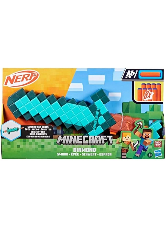 Nerf Minecraft Sword Dart Blaster, Pull Back Priming, Foam Edge, 8 Nerf N1 Darts, Ages 8+ - Image 3