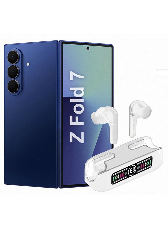 مارجون Stereo Wireless Headset for Galaxy Z Fold 7 with Auto Pairing and LED Display White - Image 1