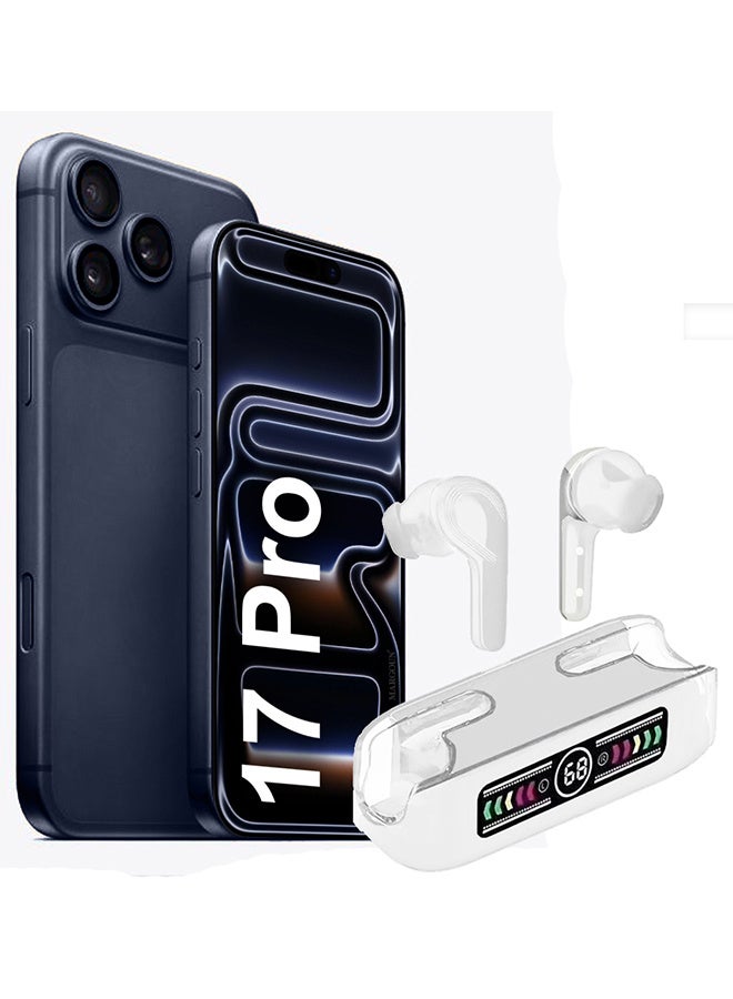 مارجون Stereo Wireless Headset for iPhone 17 Pro with Auto Pairing and LED Display White - Image 1