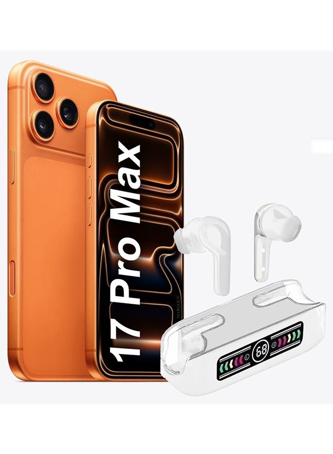 مارجون Stereo Wireless Headset for iPhone 17 Pro Max with Auto Pairing and LED Display White - Image 1