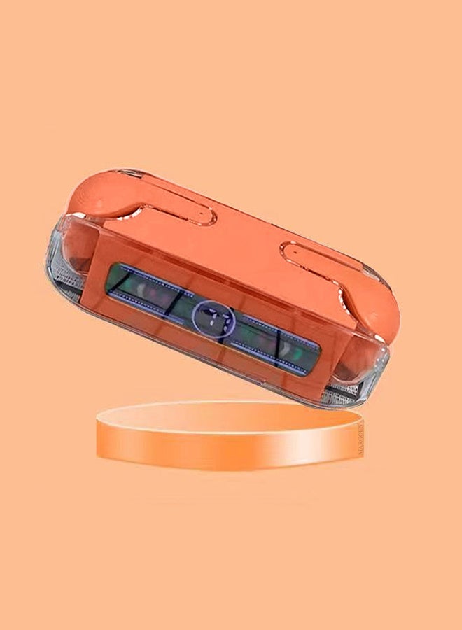 مارجون Stereo Wireless Headset for iPhone 17 Pro Max with Auto Pairing and LED Display Orange - Image 5