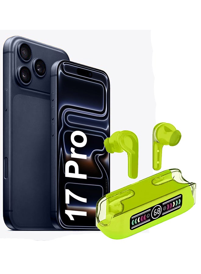 مارجون Stereo Wireless Headset for iPhone 17 Pro with Auto Pairing and LED Display Green - Image 1