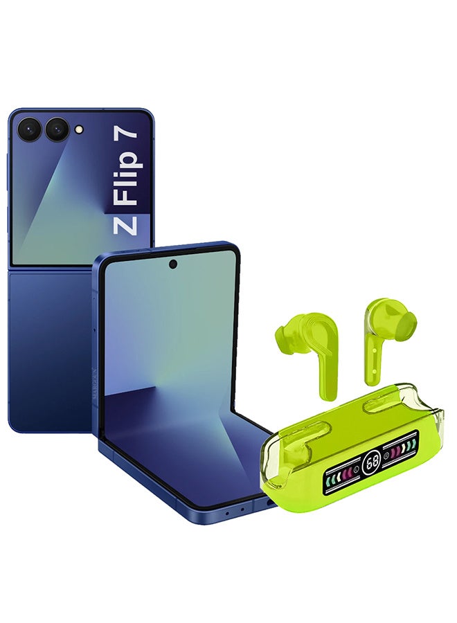 مارجون Stereo Wireless Headset for Galaxy Z Flip 7 with Auto Pairing and LED Display Green - Image 1
