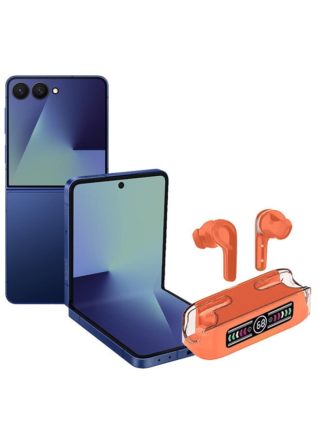 مارجون Stereo Wireless Headset for Galaxy Z Flip 7 with Auto Pairing and LED Display Orange - Image 1