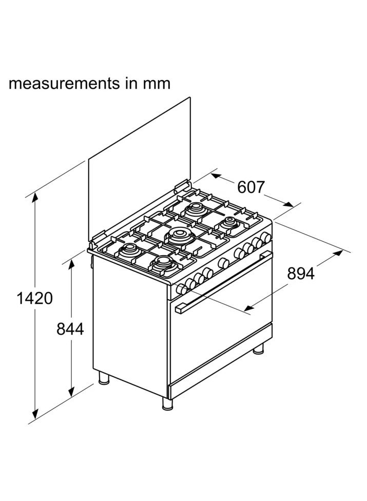 بوش Gas cooker Series 2, 90 * 60 cm, 5 Burners, Stainless Steel - HGV1F8Y50S HGV1F8Y50S Stainless Steel - Image 5