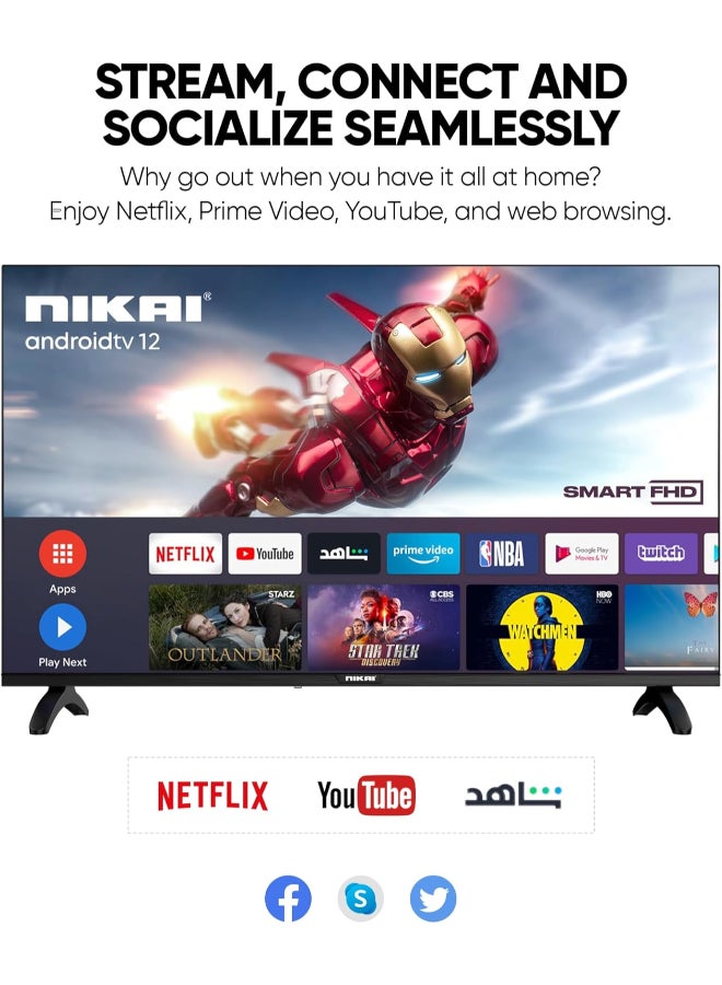 نيكاي تلفاز ذكي LED بحجم 43 بوصة | نظام تشغيل أندرويد | واي فاي مدمج، تطبيقات ذكية، 2 منفذ HDMI، 1 جيجابايت RAM | مكبرات صوت 16 واط، معالج رباعي النواة | إطار فائق النحافة، مؤقت نوم، إيقاف تشغيل تلقائي | عرض على الشاشة متعدد اللغات | 60 هرتز | ضمان لمدة 2 سنة - Image 5