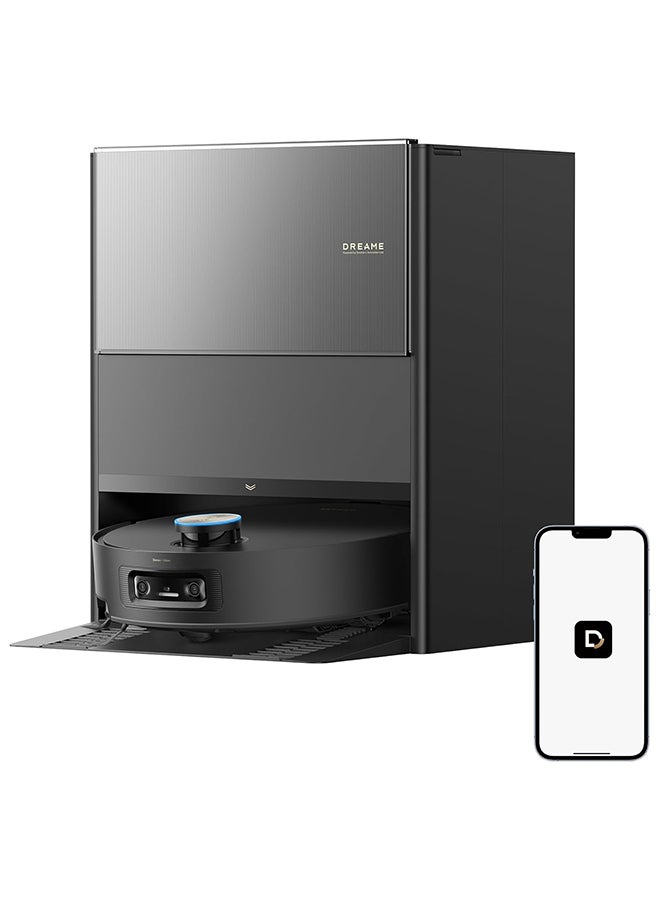 Dreame Aqua10 Ultra Roller Robot Vacuum Cleaner, Automatic Roller Cleaning, 8 cm Obstacle Avoidance, Automatic Emptying, 30,000 Pa Suction, Intelligent Voice Control - 60 W RLH71DE-B Black - Image 1