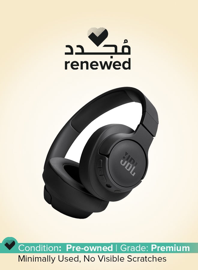 جي بي إل Renewed - Tune 720Bt Wireless Over Ear Headphones Pure Bass Sound 76H Battery Hands-Free Call Plus Voice Aware Multi Point Connection Lightweight And Foldable Detachable Audio Cable black - Image 1