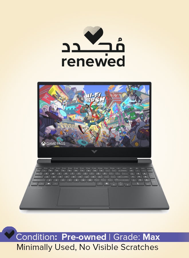 HP Renewed - Victus 15-fb3704nx Gaming Laptop With 15.6 Inch Full HD (1920X1080) Display IPS 144Hz, AMD Ryzen 5-8645HS Processor/16GB RAM DDR5/512GB SSD/4GB NVIDIA GeForce RTX 2050 Graphics/DOS(Without Windows)/ English/Arabic Mica Silver - Image 1