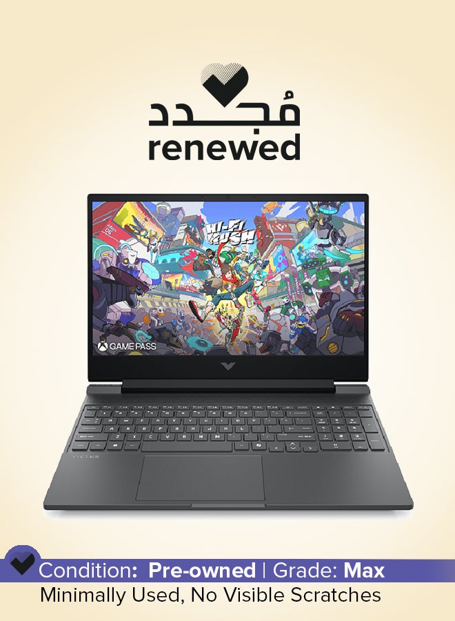 HP Renewed - Victus 15-fb3704nx Gaming Laptop With 15.6 Inch Full HD(1920X1080) Display, AMD Ryzen 5-8645HS Processor/ 16GB RAM DDR5/512GB SSD/4GB Nvidia GeForce RTX 2050 Graphics/Windows 11/ English/Arabic Mica Silver - Image 1