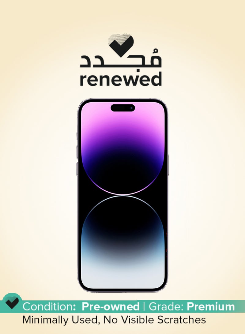 ابل  Renewed - iPhone 14 Pro Physical Dual Sim 128GB Deep Purple 5G Without FaceTime - Image 1