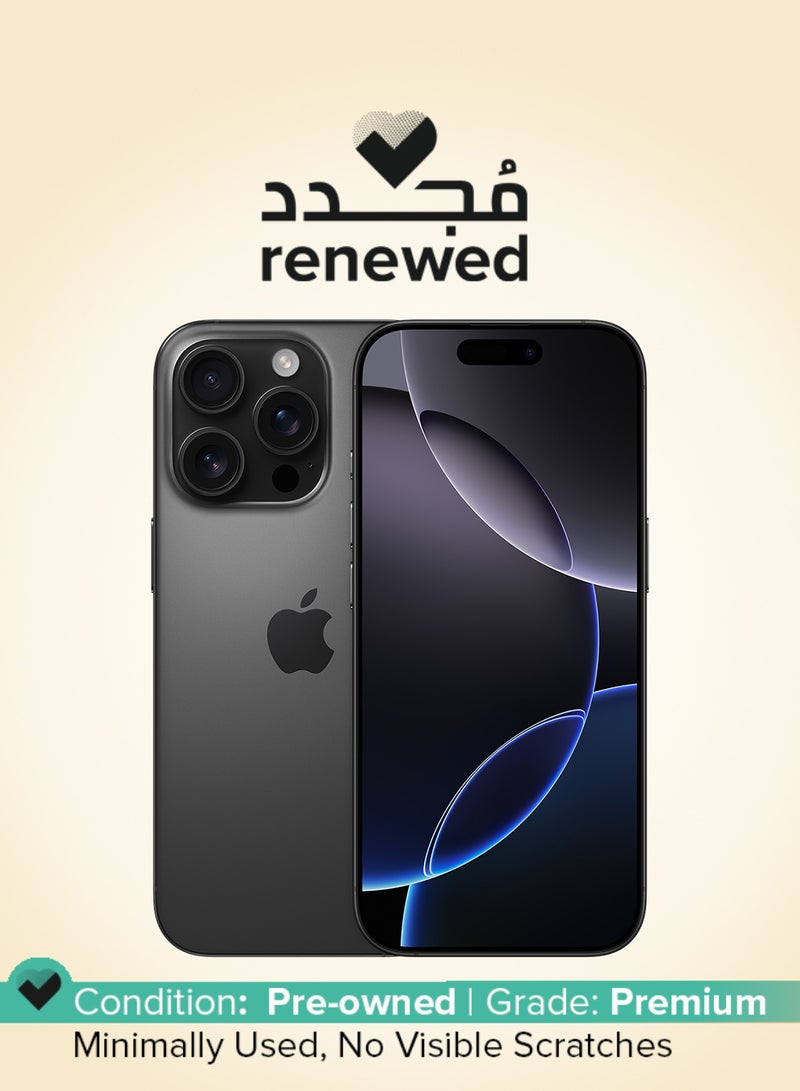 Apple Renewed - iPhone 16 Pro 256GB Black Titanium 5G With FaceTime - International Version - Image 1