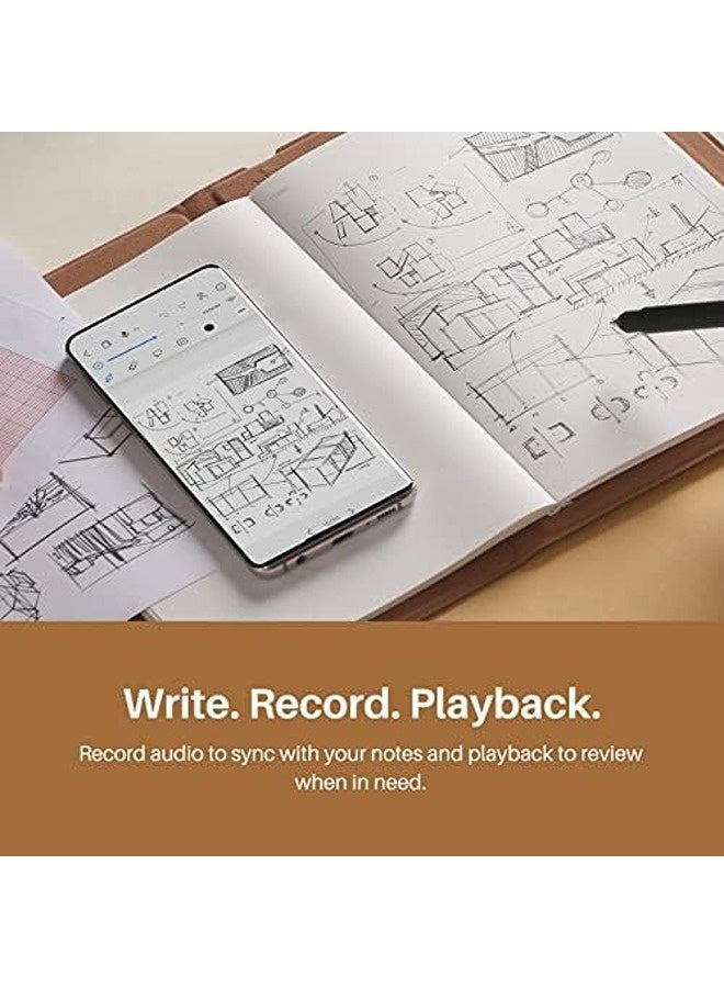 HUION Note 2-in-1 Digital Notebook Drawing Tablet (A5, 9.5x7") – Bluetooth Wireless Smart Writing Pad with Battery-Free Pen, Refillable Paper Notebook for Note-Taking, Sketching & Meetings Brown - Image 3