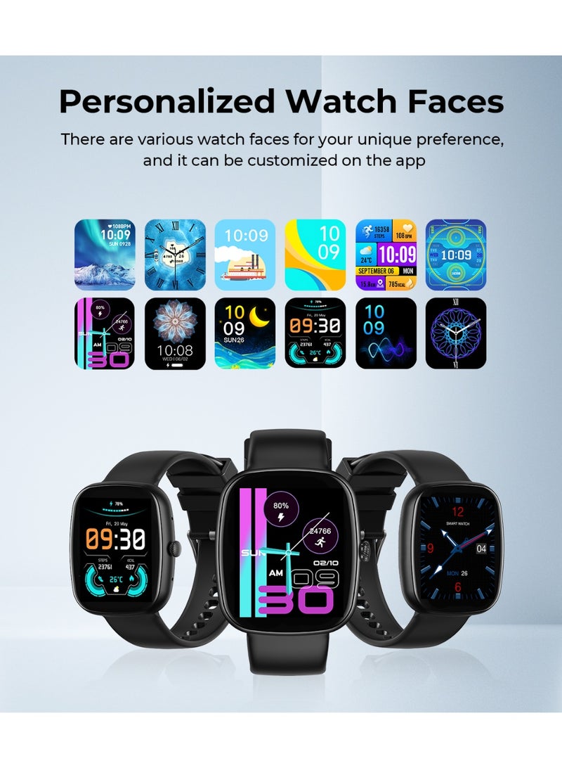 Aukey 230 mAh AUKEY Smartwatch with Calling Function, 1.83-inch TFT display, IP68 Waterproof, 15 Days Battery Life, Fitness Tracker with Sport & Health tracking & Customise faces SW-2S Black black - Image 4