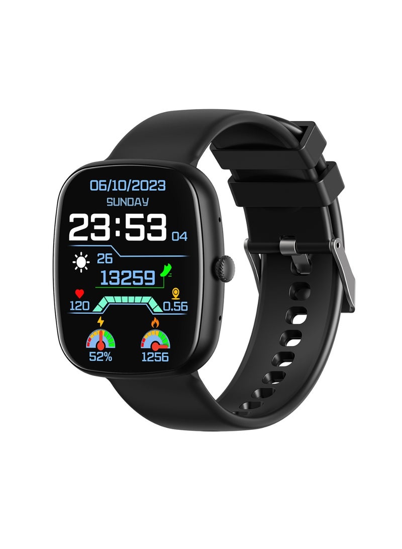 Aukey 230 mAh AUKEY Smartwatch with Calling Function, 1.83-inch TFT display, IP68 Waterproof, 15 Days Battery Life, Fitness Tracker with Sport & Health tracking & Customise faces SW-2S Black black - Image 2