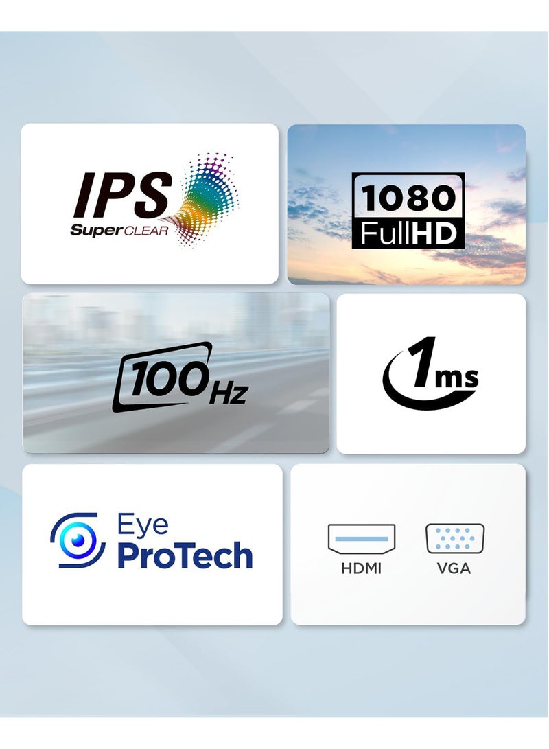 فيوسونيك VA240-H شاشة 24 بوصة بدقة Full HD مع زمن استجابة سريع 1 مللي ثانية ومعدل تحديث 100 هرتز - Image 2