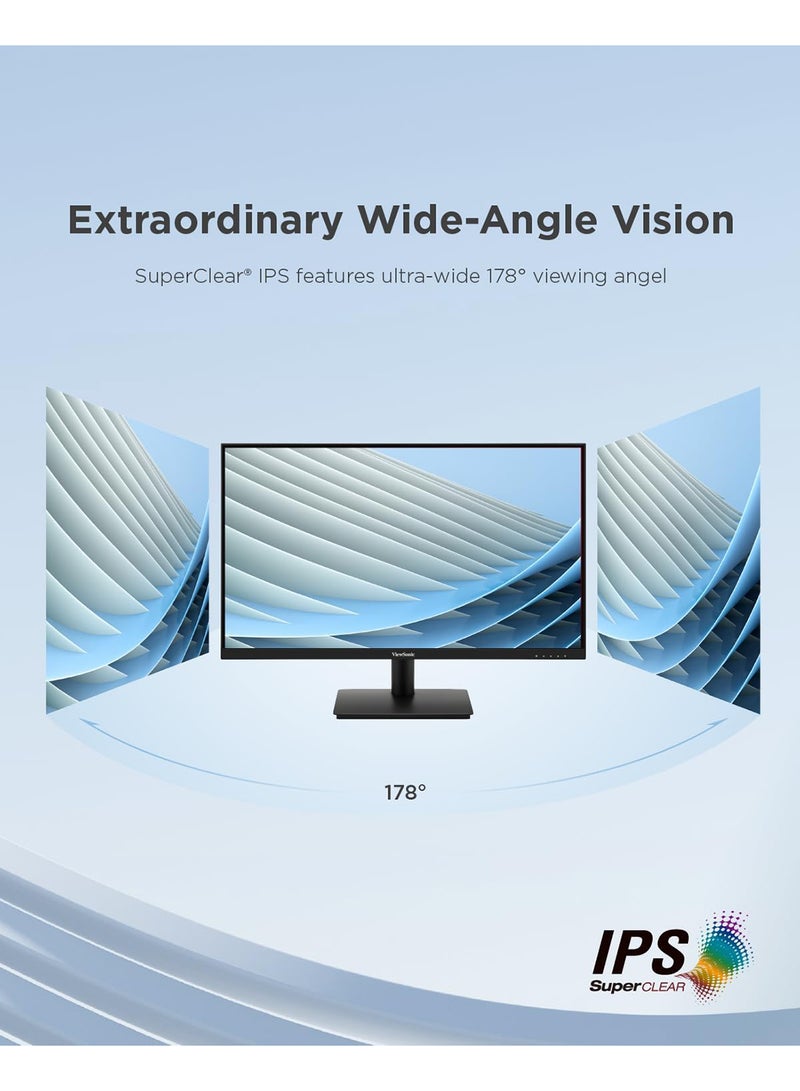 فيوسونيك VA240-H شاشة 24 بوصة بدقة Full HD مع زمن استجابة سريع 1 مللي ثانية ومعدل تحديث 100 هرتز - Image 3