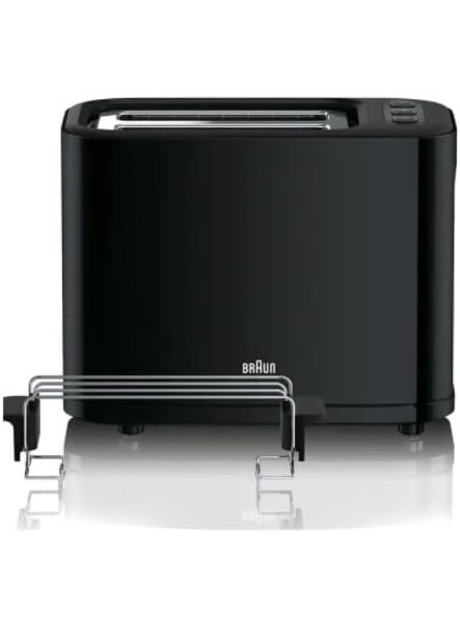 براون Toaster, Double Slot, Removable Crumb Tray, Warm-up and Defrost Function, 7 Roasting Levels, Separate Bun Attachment, Black 1000 W HT3010BK black - Image 2