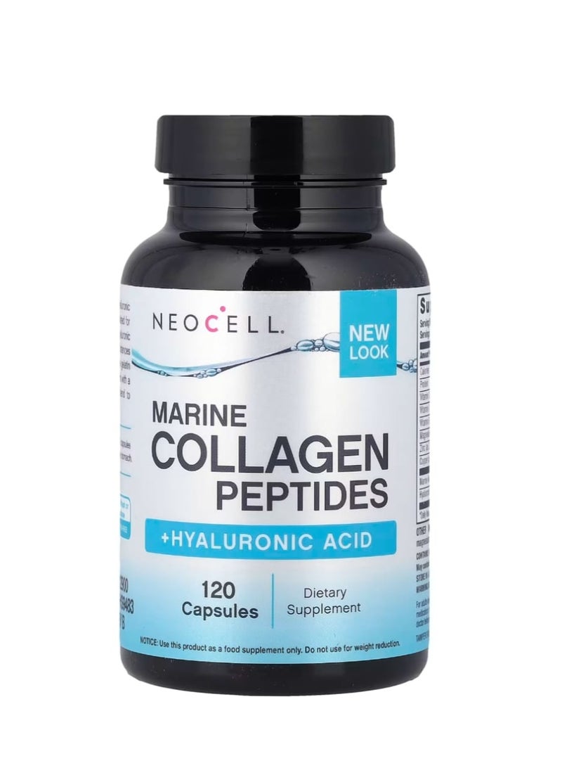 NEOCELL Marine Collagen Peptides + Hyaluronic Acid 120 Capsules - Image 1