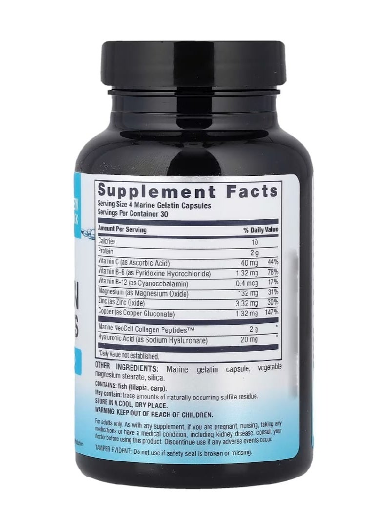 NEOCELL Marine Collagen Peptides + Hyaluronic Acid 120 Capsules - Image 2