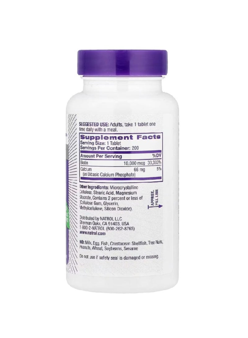 Natrol Biotin 200 Tablets - Image 2