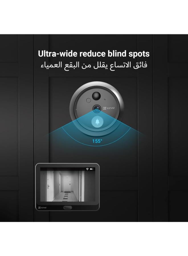 إيزفيز Hp4 Video Wireless Doorbell Peephole Viewer Camera Set (Open Box ) - Image 4