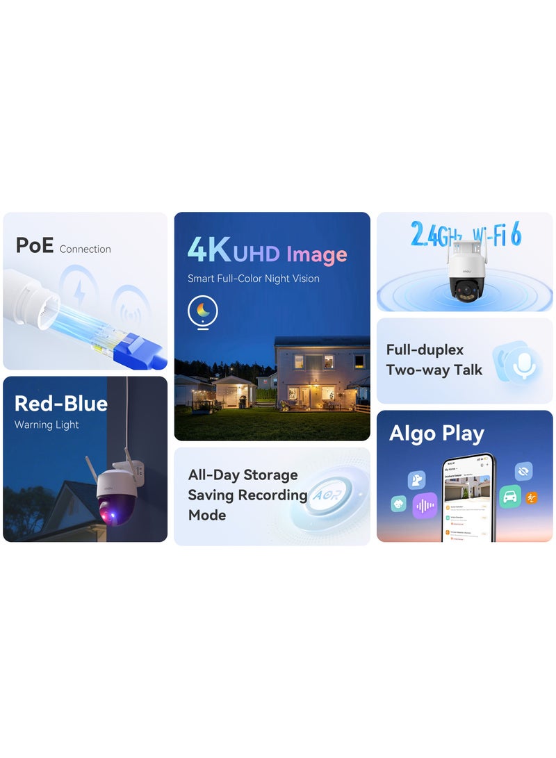 IMOU Cruiser SC 8MP 4K UHD Outdoor WiFi Camera, 8MP CMOS, 3.6mm Lens, Night Vision 30m, Full-Color LED, Two-Way Audio, Siren, MicroSD up to 512GB, IP66 Weatherproof, WiFi 6 | IPC-K7FP-8V0N - Image 5