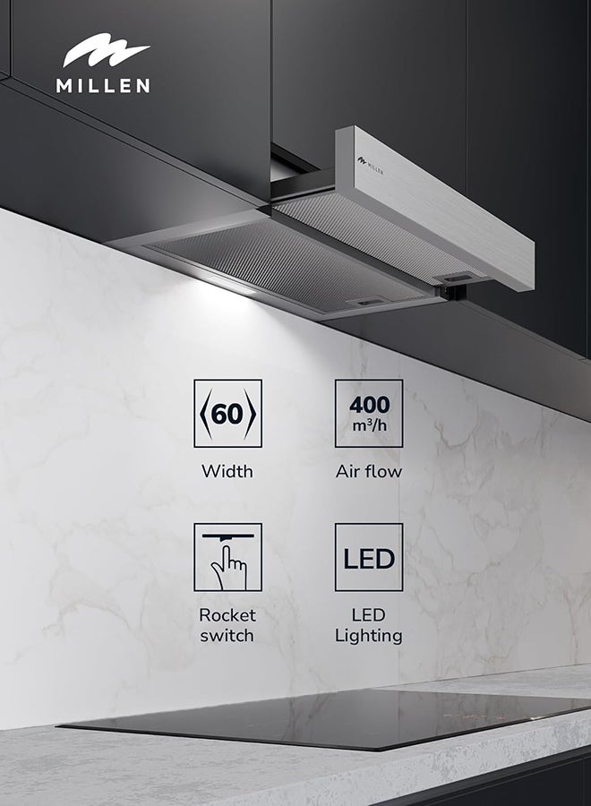 ميلين مروحة شفط مدمجة ميلين 60 سم 400 م³/ساعة – MBRHS 601 IX، ضمان 3 سنوات - Image 3