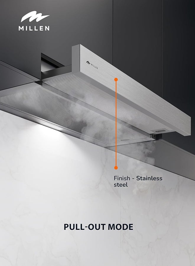 MILLEN 90 cm Slide-Out Range Hood 400 m3/h – MBRHS 901 IX, 3 Years Warranty MBRHS 901 IX Stainless Steel - Image 4