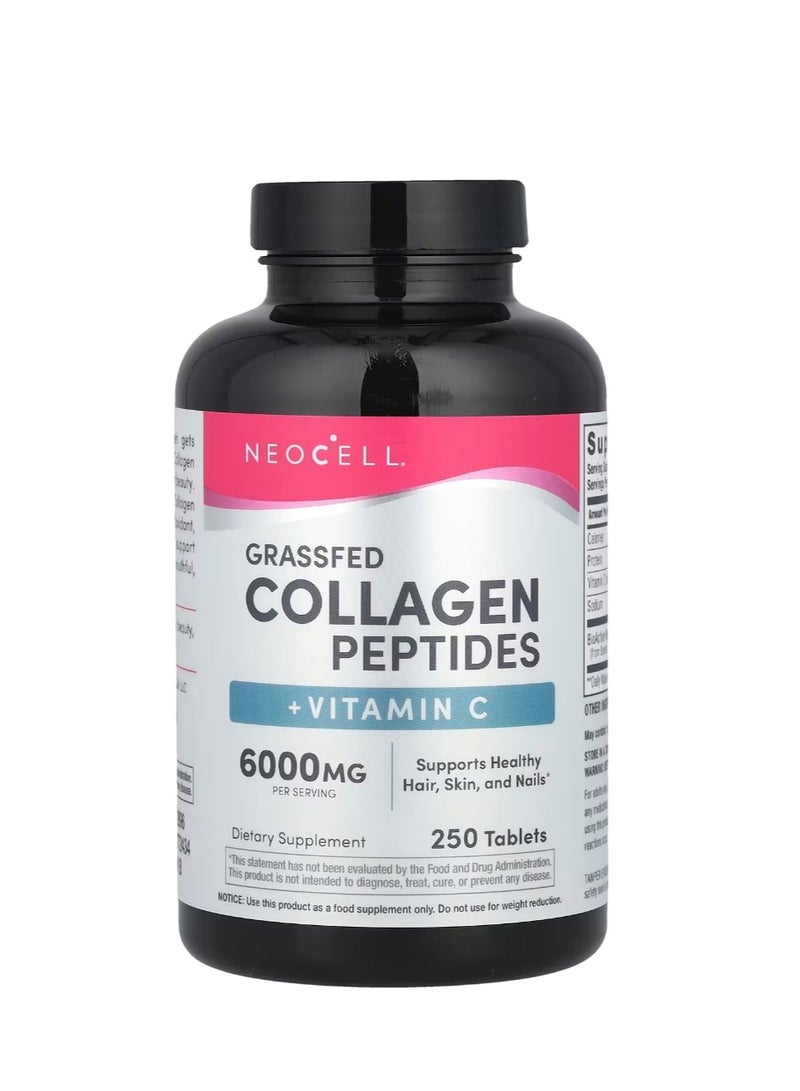 NEOCELL Grassfed Collagen Peptides + Vitamin C 250 Tablets - Image 1