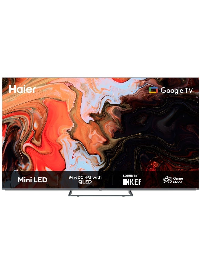 Haier 85 Inch Mini LED, Google TV, Dolby Vision-Atmos, Gaming 120Hz, Hands-Free Voice Control, Sound by KEF, 2*15W+20W 2.1CH,MEMC, HDMI2.1, ALLM, VRR, H85M80FUX H85M80FUX black - Image 1