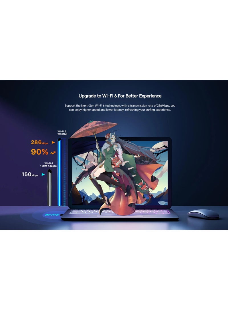 تيندا محول USB لاسلكي نانو AX300 Wi-Fi 6 W311MI v6.0 - Image 5