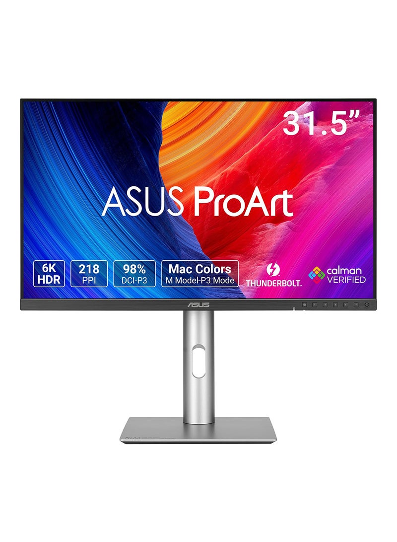 ASUS 1 31.5 inch ProArt PA32QCV 6K HDR600 Professional Creative Monitor, 98% DCI-P3, 100% sRGB, Thunderbolt 4, HDMI 2.1, DisplayPort 1.4, USB Hub, KVM Switch, Tilt, Swivel, Pivot, Height Adjustable, Silver | 90LM0BD0-B01K71 black - Image 1