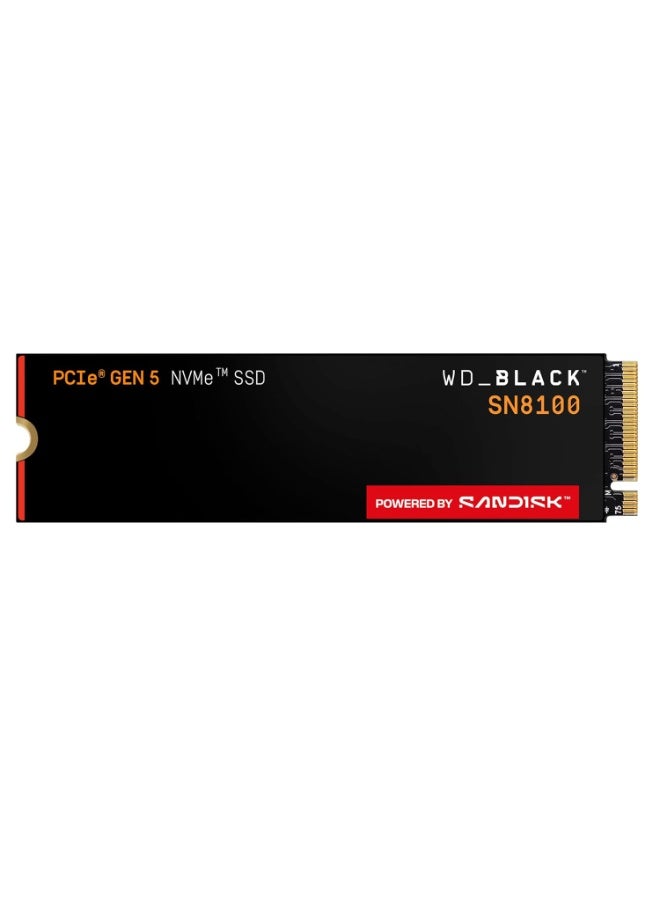 WD BLACK SN8100 2TB PCIe Gen 5 x4 NVMe 2.0 M.2 2280 Internal SSD, Up to 14,000 MB/s Read & 11,000 MB/s Write, 2.3M IOPS, 1200 TBW, Without Heatsink, WD Dashboard Support, Ultra-High-Speed Gaming & Content Creation Drive | WDS200T1X0M-00CMT0 2 TB - Image 1