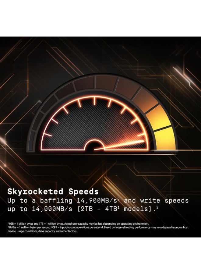 WD BLACK SN8100 2TB PCIe Gen 5 x4 NVMe 2.0 M.2 2280 Internal SSD, Up to 14,000 MB/s Read & 11,000 MB/s Write, 2.3M IOPS, 1200 TBW, Without Heatsink, WD Dashboard Support, Ultra-High-Speed Gaming & Content Creation Drive | WDS200T1X0M-00CMT0 2 TB - Image 5