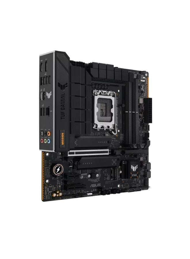 أسوس TUF GAMING B760M-PLUS II Intel LGA1700 Micro-ATX DDR5 Motherboard, Intel LGA1700, Supports DDR5 up to 192GB, PCIe 5.0, 3× M.2, 4× SATA, USB 3.2 Gen2x2 Type-C, 2.5G LAN, HDMI 2.1, DP 1.4, Aura Sync RGB, mATX | 90MB1HD0-M0EAY0 black - Image 2
