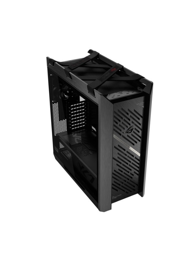 أسوس GX601 ROG Strix Helios II Black Edition EATX Mid-Tower Gaming PC Case, Dual Tempered Glass, Aluminum Front, 4×140mm Fans, 420mm Radiator Support, USB-C 20Gbps, ARGB Lighting, Tool-Free, Large GPU & Custom Water Cooling Ready, Black | 90DC00W0-B39000 black - Image 4