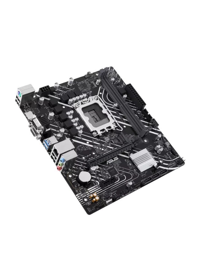 أسوس Prime H610M-D DDR5 Intel LGA1700 Micro-ATX Motherboard, Intel H610 Chipset, 2× DDR5 DIMM Slots (Up to 96GB, 4800MHz+), PCIe 4.0 x16 Slot for GPU, 1× M.2 PCIe 3.0 x4 Slot, 4× SATA 6Gb/s Ports, HDMI & VGA Outputs, Realtek 1Gb Ethernet LAN, USB 3.2 Gen1 & USB 2.0 Ports, RGB Header, 5X Protection III, UEFI BIOS, Micro-ATX Form Factor | 90MB1G80-M0EAY0 black - Image 4