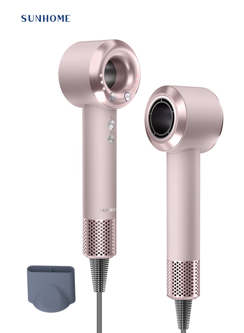 Sunhome Supersonic Hair Dryer Negative Ion Blow Dryer 110, 000 RPM Brushless Motor 3 Heat Settings, High-Speed Fast Drying Professional Hair Dryer pink - Image 1