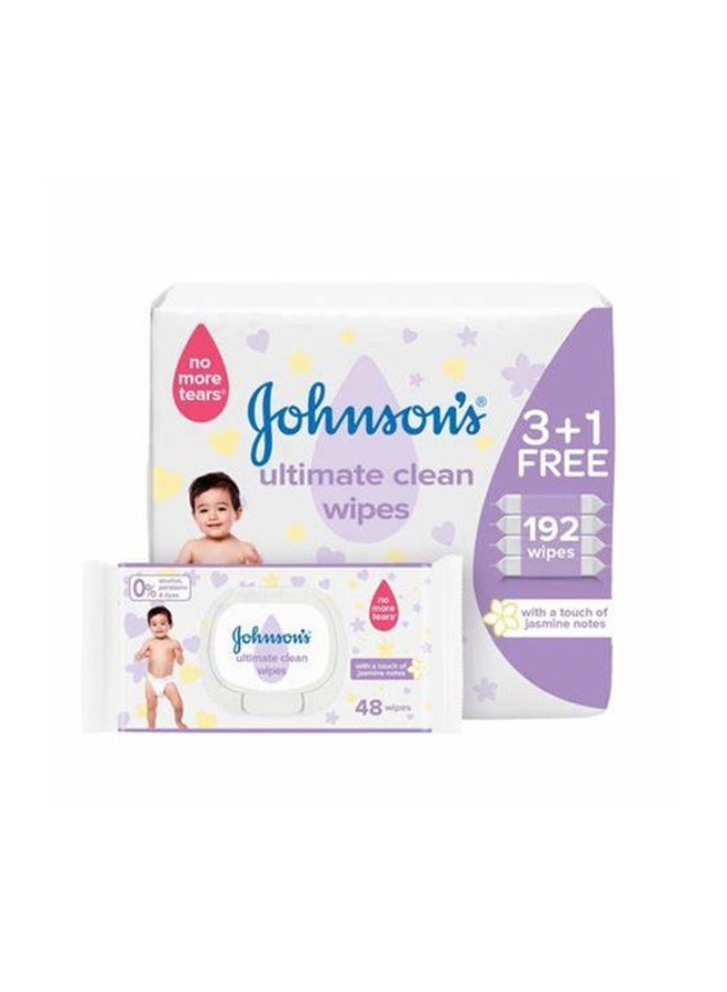 جونسون مناديل جونسون للتنظيف النهائي، 3+1، 192 قطعة